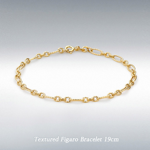 런던골드 9ct Gold 팔찌 Textured Figaro/액세서리/쥬얼리