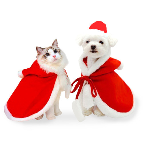 강아지 고양이 애견 크리스마스 망토 케이프 파티복 애견옷