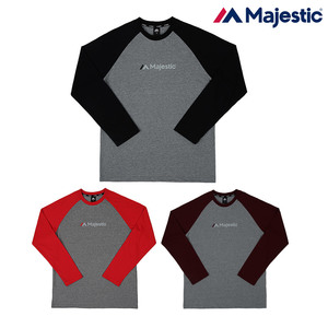 마제스틱 ML173MCATS 면 라글란 티셔츠 그레이/야구