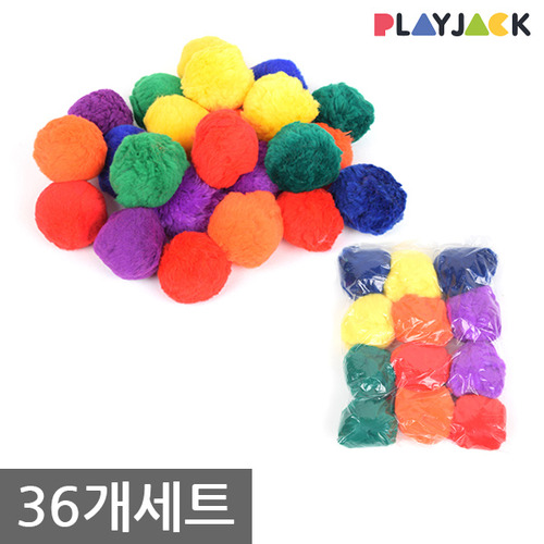 플레이잭 PJ-BB203 솜털공 36개세트/어린이집/유아체육